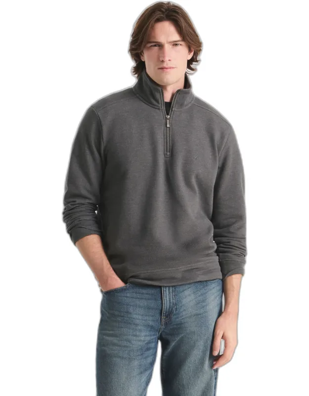 Classic Fit Piqu Fleece Quarter-zip Sweatshirt