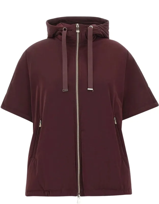Boxy Hooded Short-sleeve Jacket