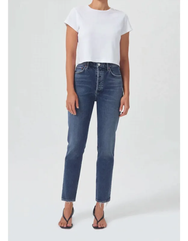Riley Long High Rise Straight Jeans