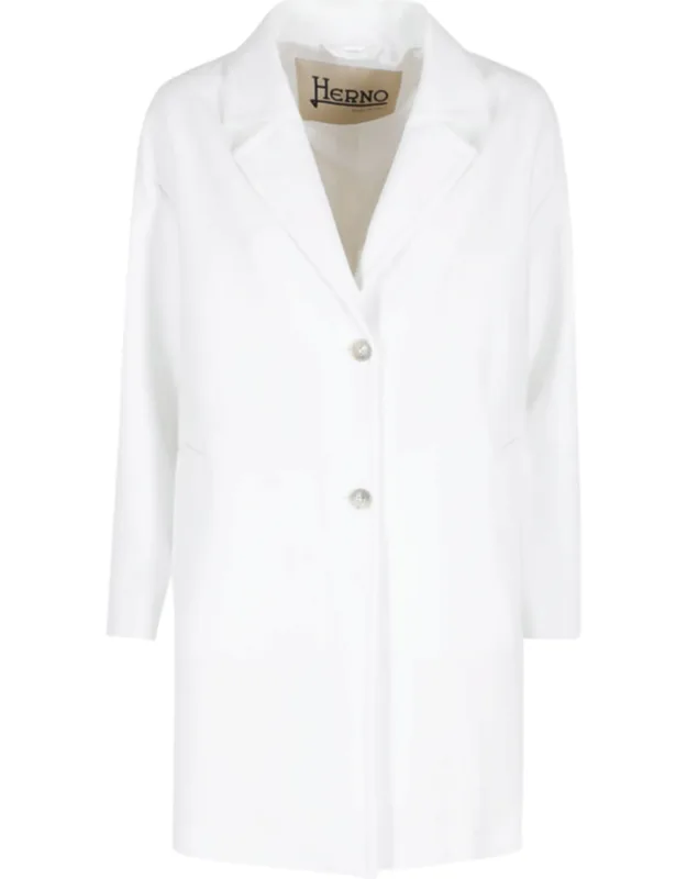 Long Lapel Pocketed Polyester Coat