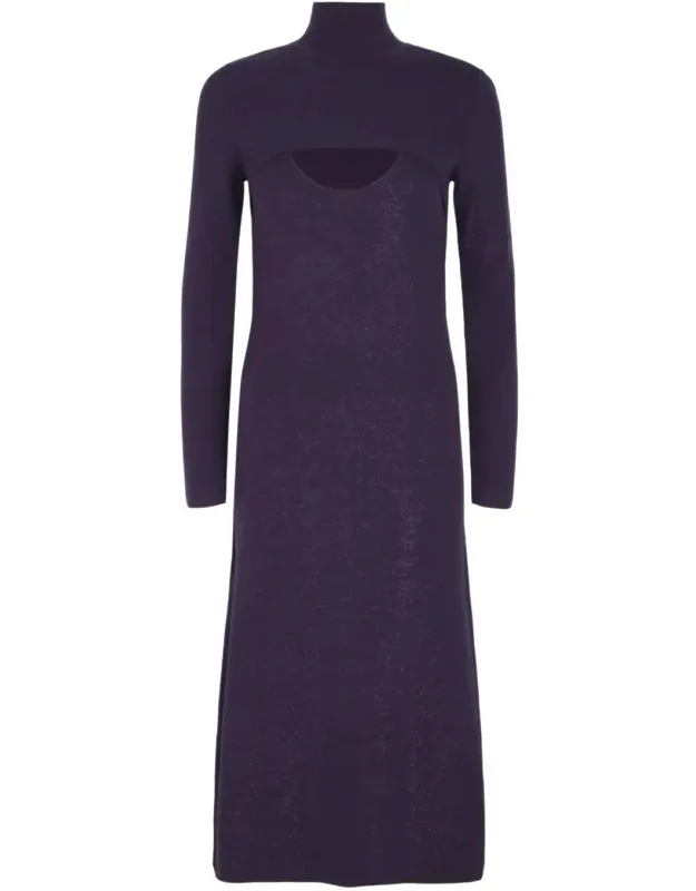 Lamé Wool Blend Dress