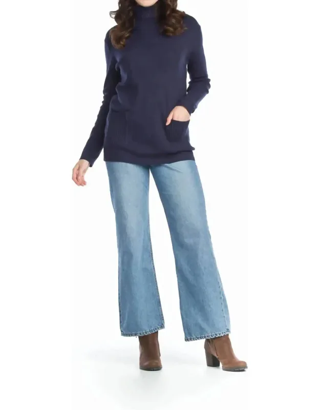 Turtleneck Sweater With Patch Pockets