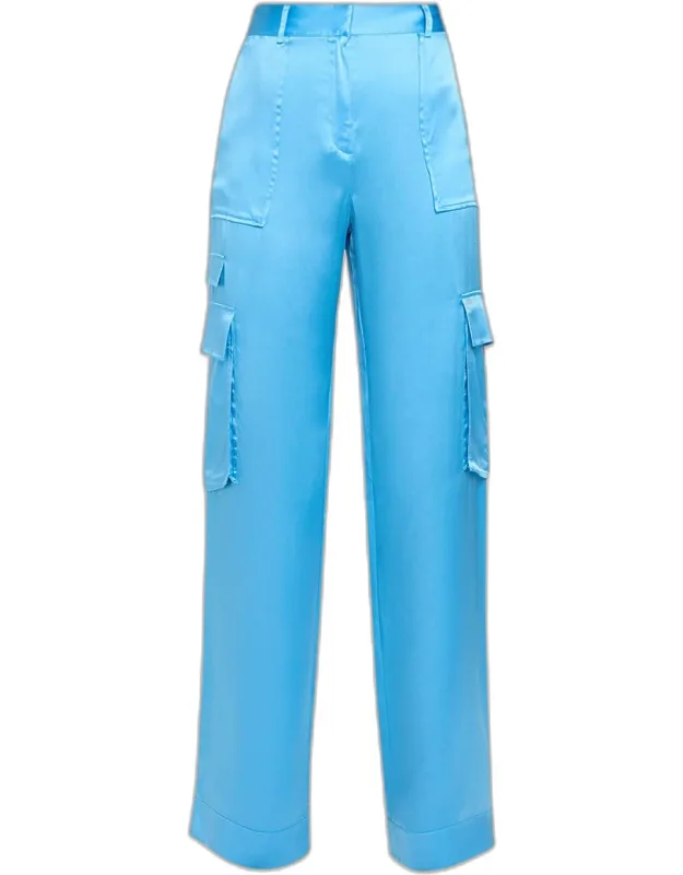 Straight-leg Satin Pants