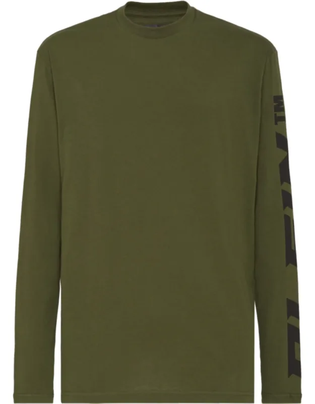 T-shirt With Round Neck And Long Sleeves
