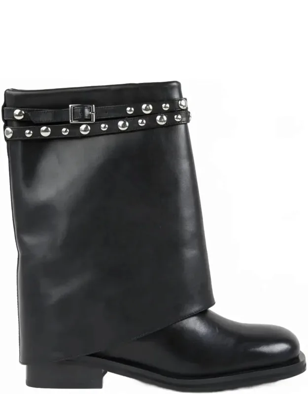 Scorpio Studded Foldover Boots