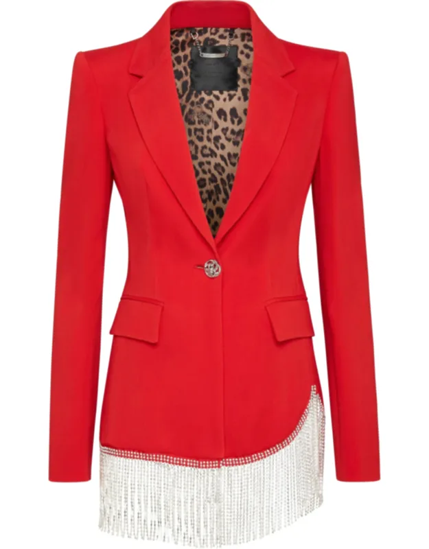 Sophia Full Color Crystal Blazer Fringe