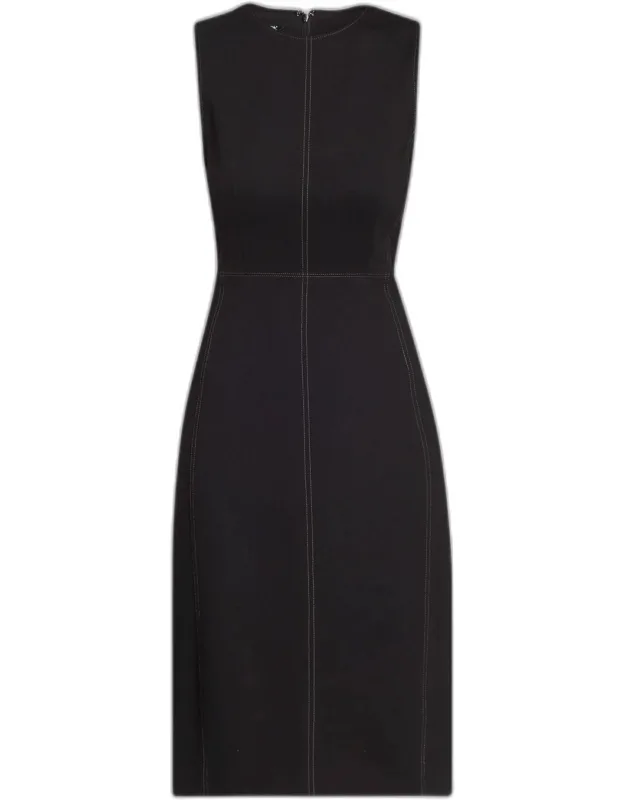 Luxestretch Contrast Stitch Sheath Dress