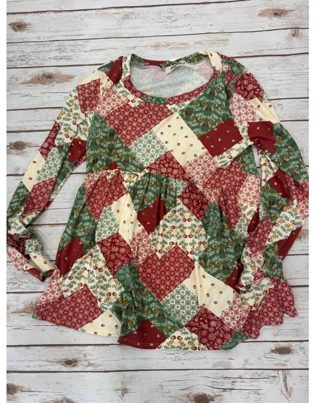 Holiday Patchwork Babydoll Dress
