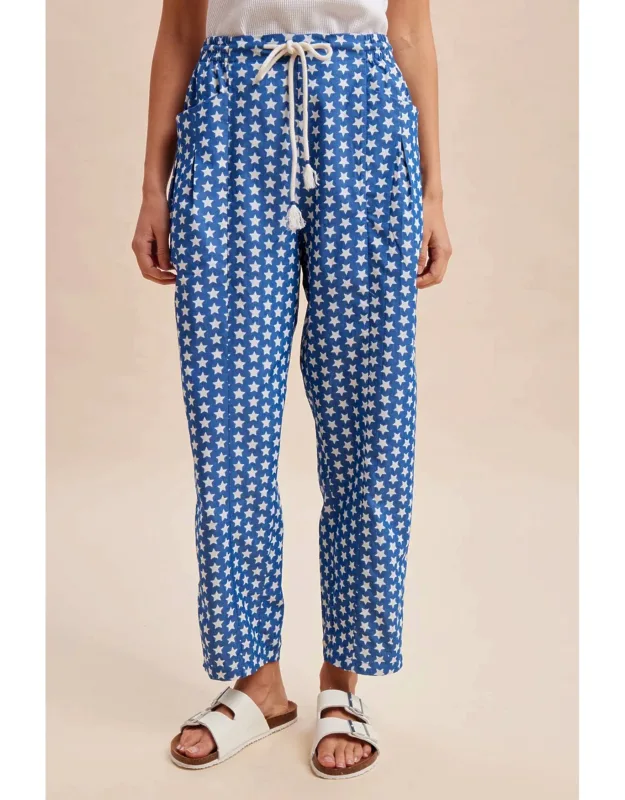Star Print Pull On Pants