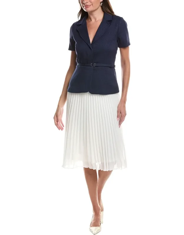 Front Pleated Jacket Dress