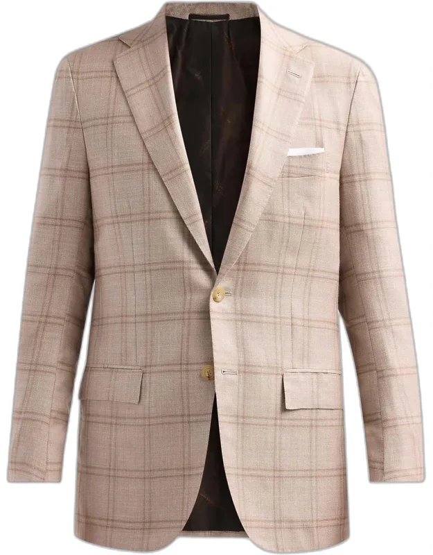 Windowpane Plaid Single-breasted Sport Coat