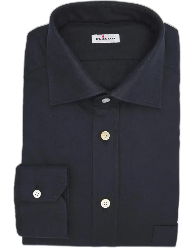 Brushed Cotton Flannel Dress Shirt