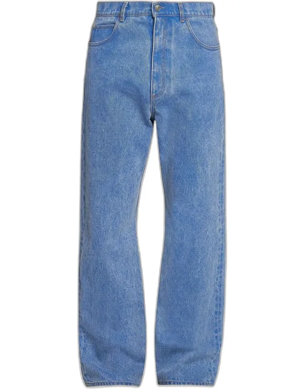 Stonewashed Wide-leg Jeans