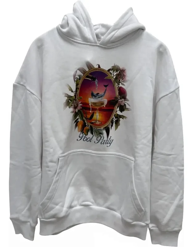Dolphin Print Crop Long Sleeve Hoodie