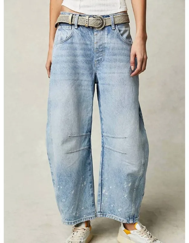 Mid Rise Loose Barrel Jeans