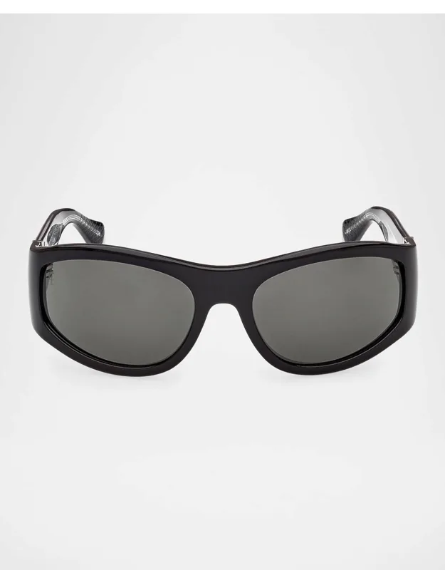 Temple-logo Acetate Rectangle Sunglasses