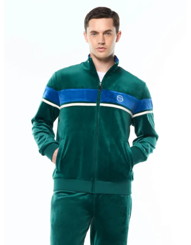Damarindo Velour Track Jacket With Spacious Handwarmer Pockets And Rib-knit Trims