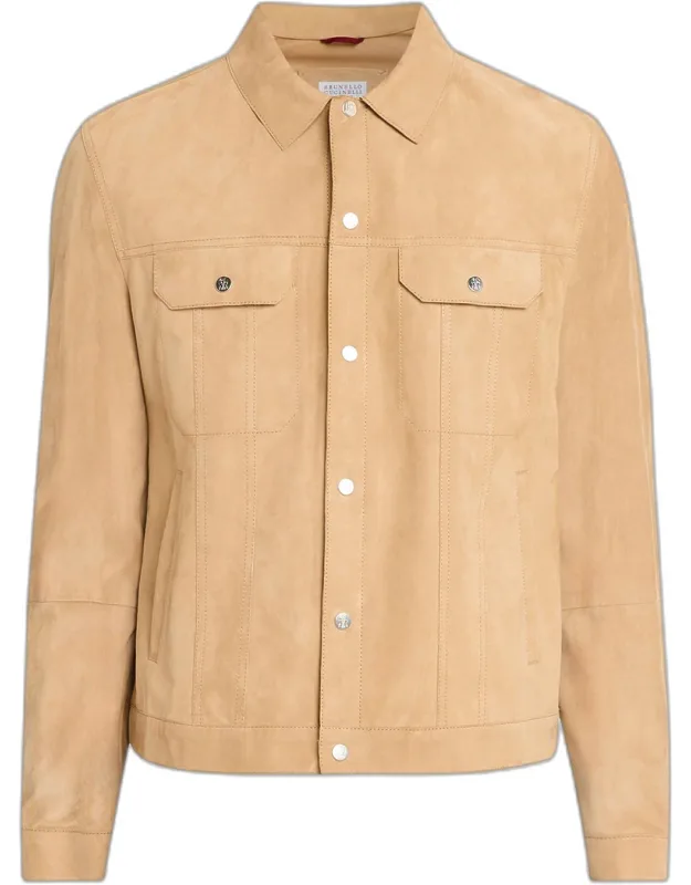 Leather Snap-front Jacket