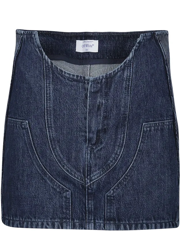 Motorcycle Hole Cotton Denim Mini Skirt