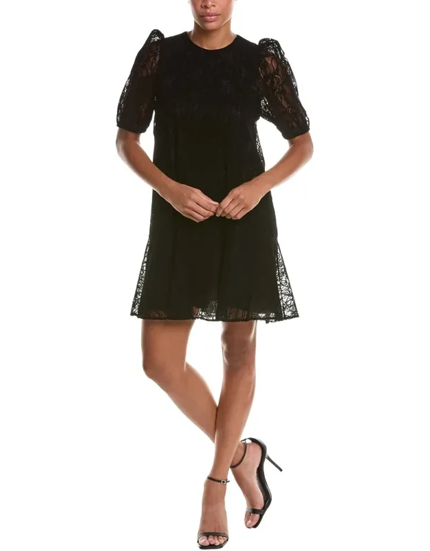 Flocked Lace Dress