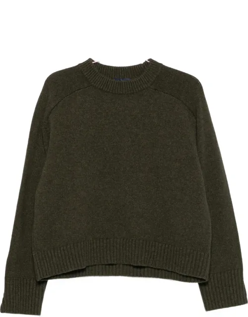 Ribbed-trim Raglan-sleeve Sweater
