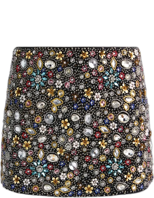 Embellished Micro Mini Skirt