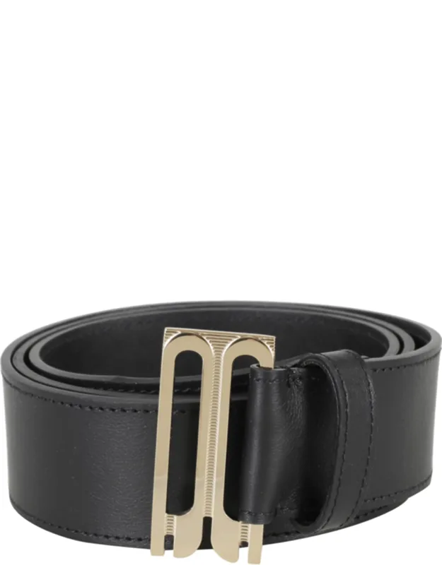 Tuxedo Logo-buckle Calfskin Leather Belt