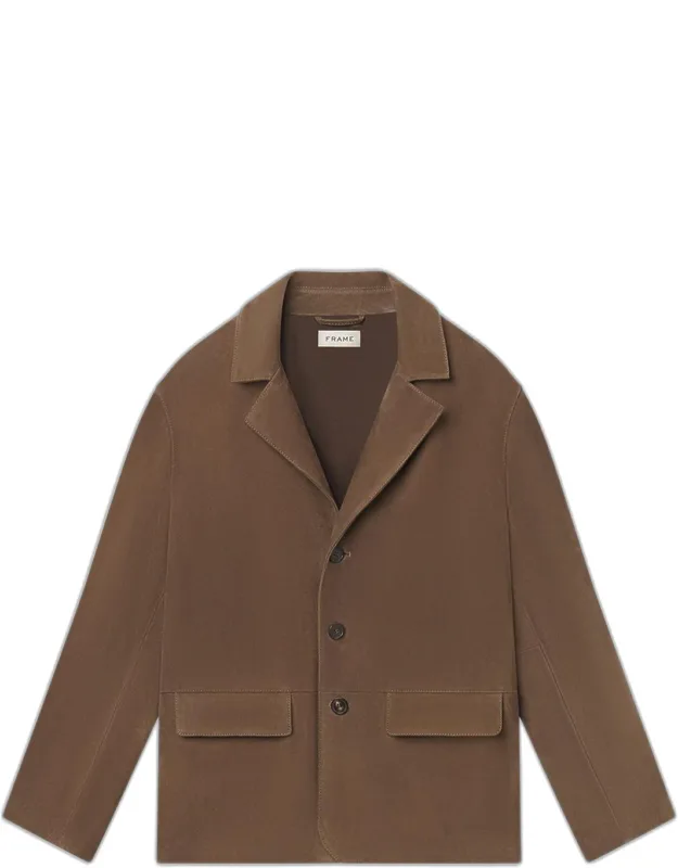 Suede Single-breasted Blazer