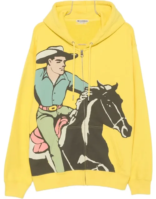 Cowboy-print Zip-up Hoodie