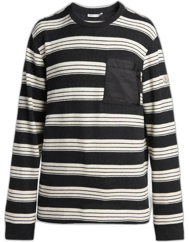 Stripe Patch-pocket Long-sleeve T-shirt