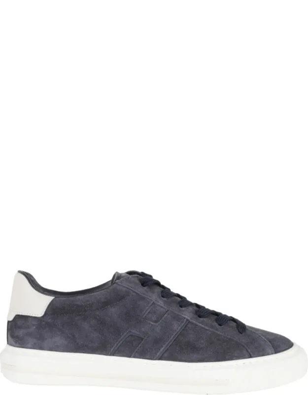 Laced Embossed Suede Sneakers