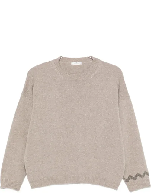 Bead-embellished Drop-shoulder Sweater
