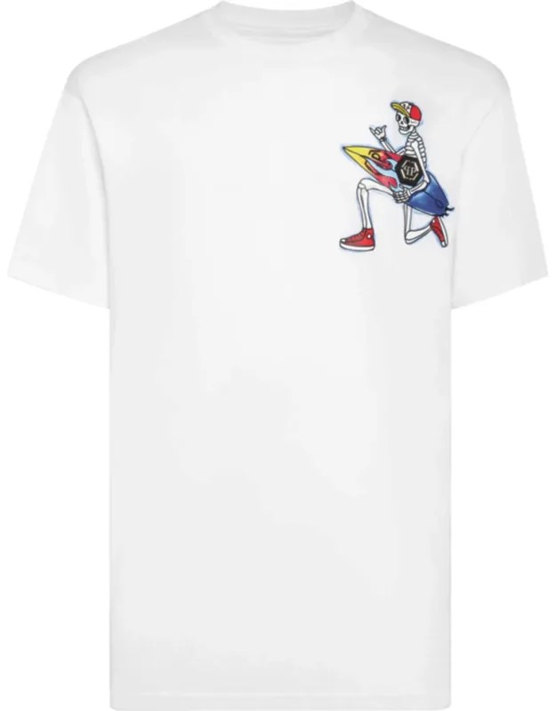 T-shirt Round Neck Ss With Rib Knit Neckline And Two Needle Stitching