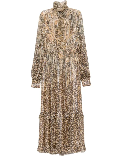 Paisley Leopard-print Maxi Dress