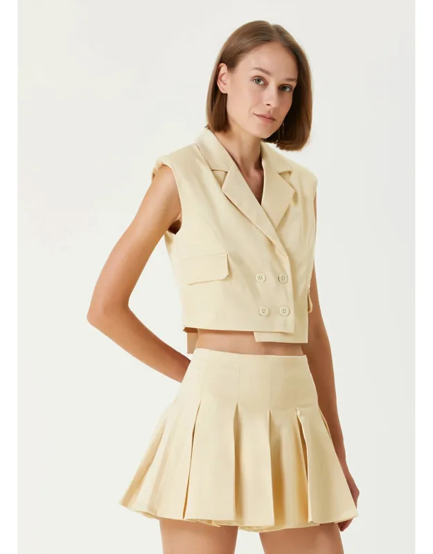 Woven Crop Vest