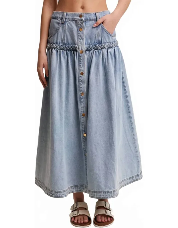 Braided Waist Maxi Skirt