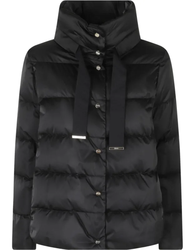 Hooded Grosgrain Ribbon Down Jacket