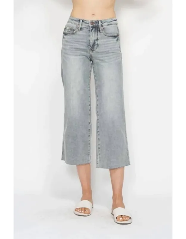 Felicity Tummy Control Wide Leg Crop Jeans