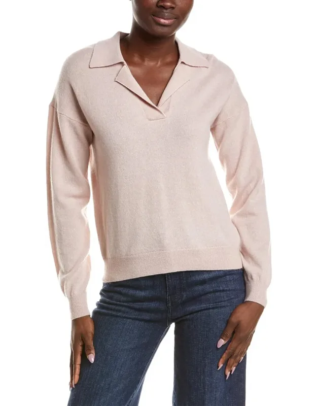 Cashmere V-neck Polo Sweater
