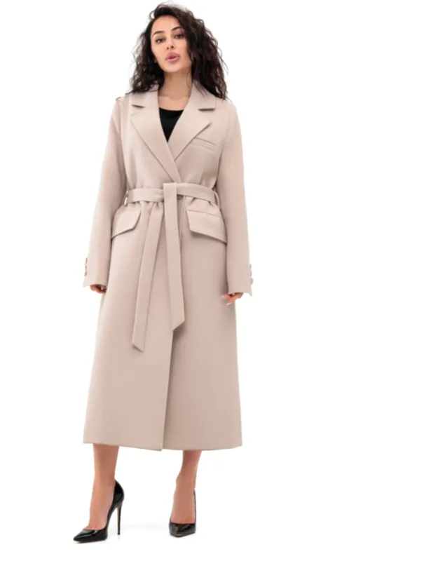 Fitted Wool Blend Overcoat