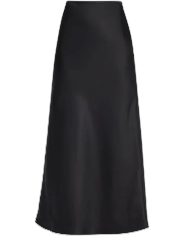 Silk A-line Maxi Skirt