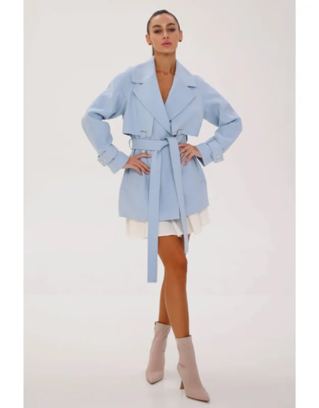 Karina Midi Belted Wool Cashmere Blend Overcoat