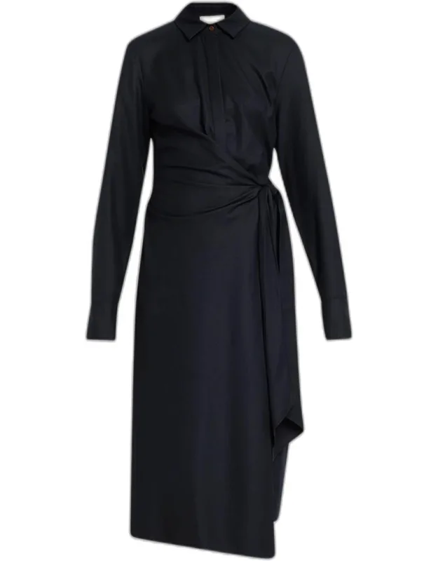 Wrap Midi Shirtdress