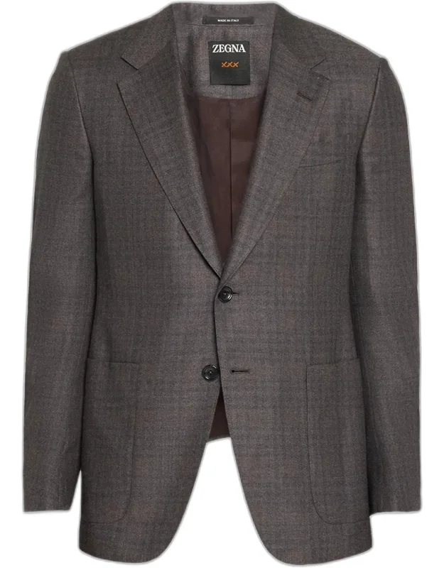 Cashmere And Silk Plaid Sport Coat