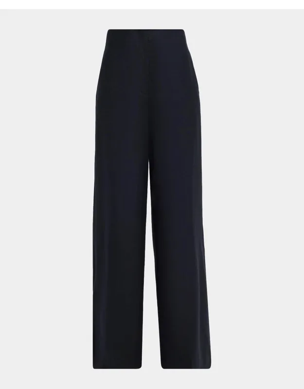 Wide-leg Brushed Wool Pants