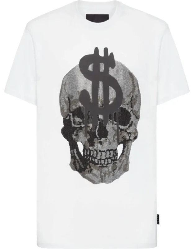 T-shirt With Round Neck And Skull Design