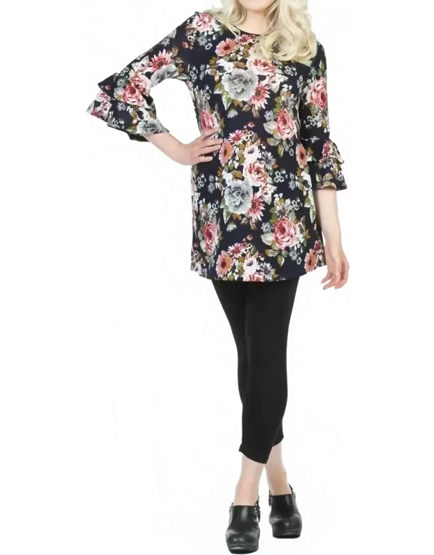 Floral A-line Sweater Dress