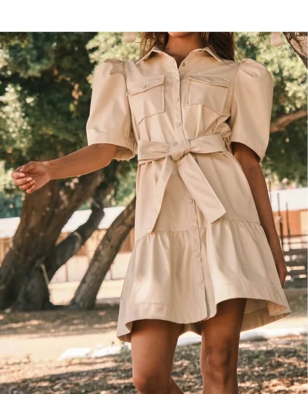 Faux Leather Tiered Dress