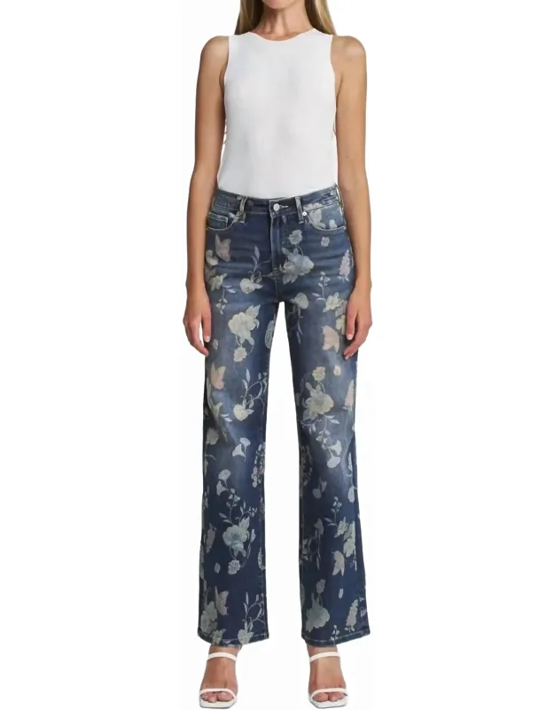 Midnight Bloom Wide Leg Jeans