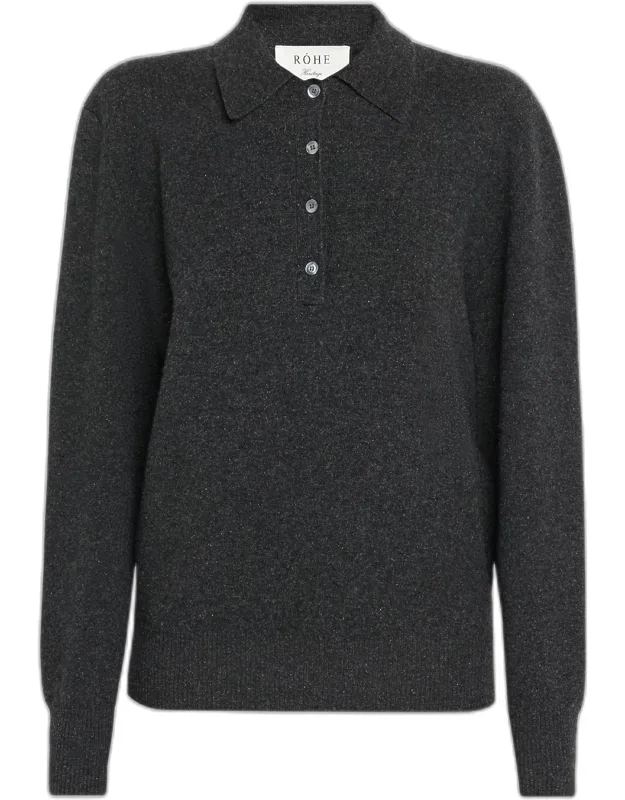 Wool-blend Polo Sweater